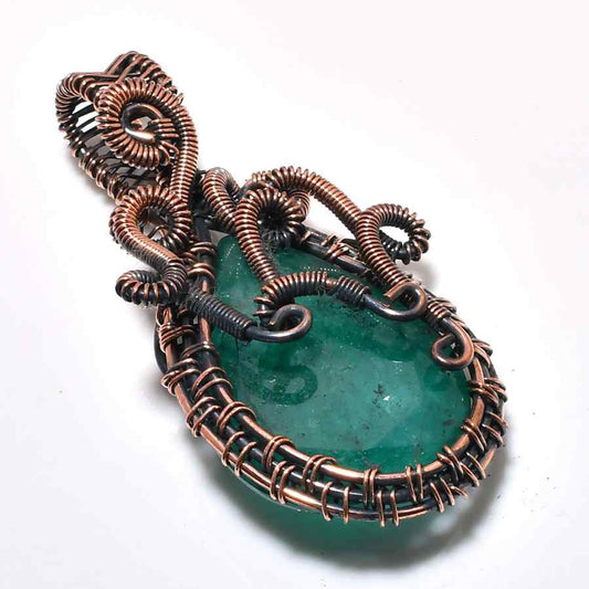 Gaia’s Grace – Green Aventurine Copper Pendant