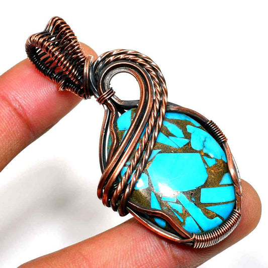 Serenity’s Embrace – Turquoise & Copper Pendant