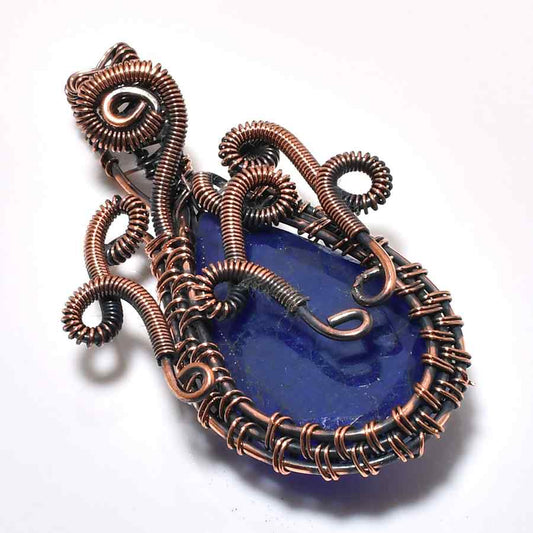 Mystic Azure – Lapis Lazuli Copper Pendant