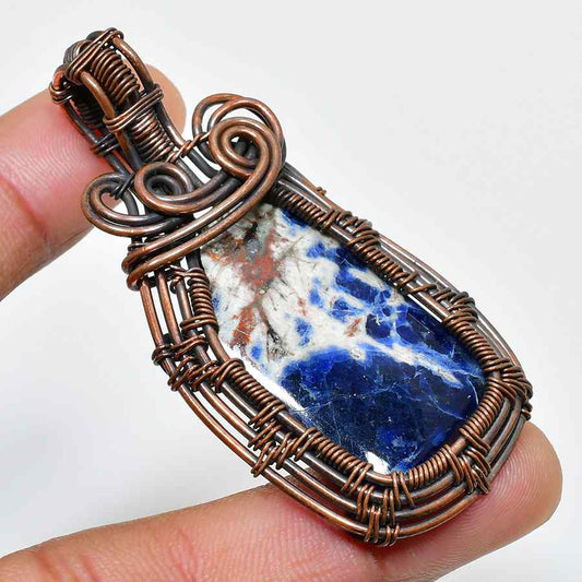 Serenity’s Embrace – Sodalite Copper Pendant