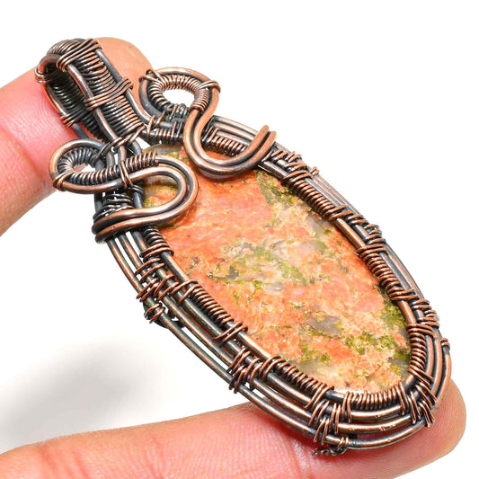 Ember’s Embrace – Antique Copper Jasper Pendant
