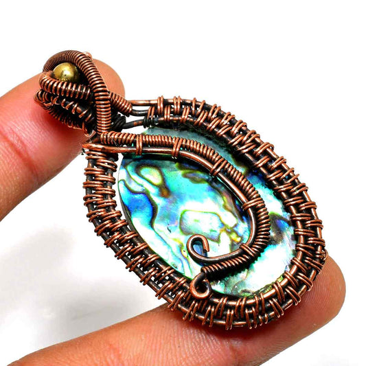 Ocean’s Embrace – Abalone & Copper Pendant