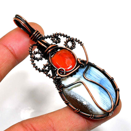 Tidal Ember – Ocean Jasper & Agate Pendant