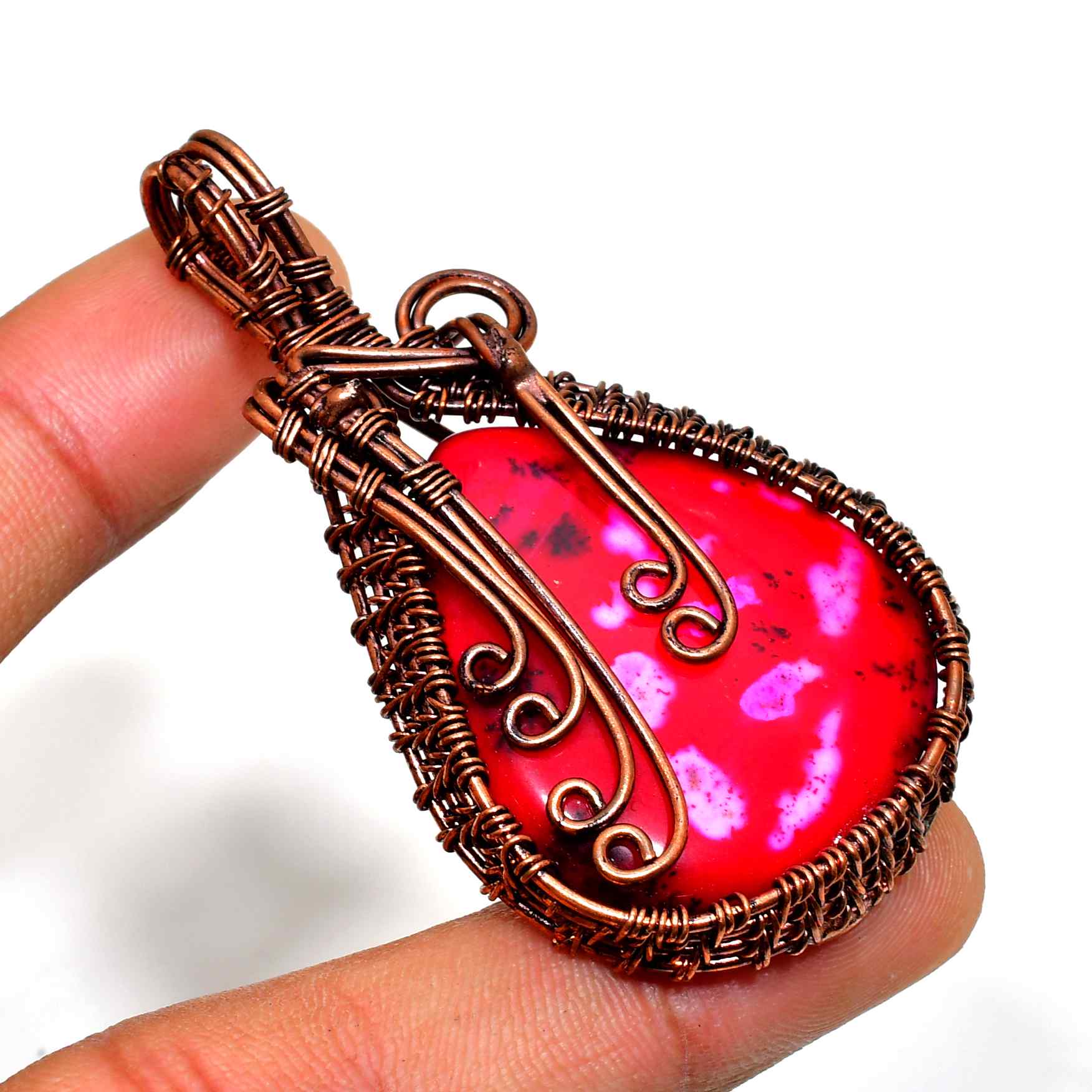Ember Root – Red Jasper Copper Pendant