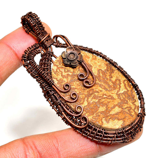 Gaia’s Embrace – Earthstone Copper Pendant