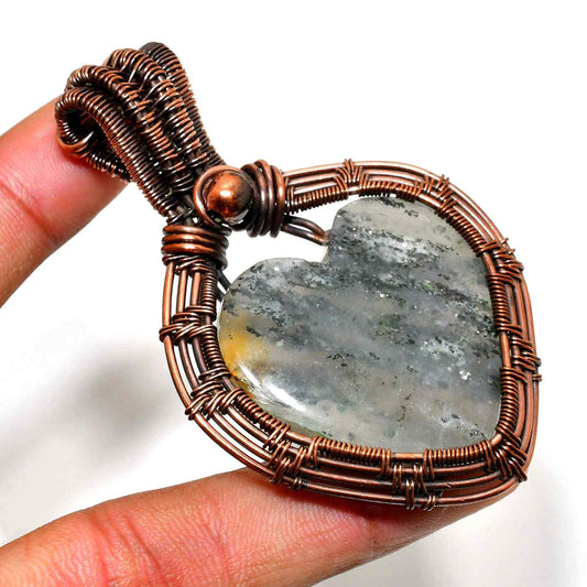 Emberheart – Oxidized Copper Stone Pendant