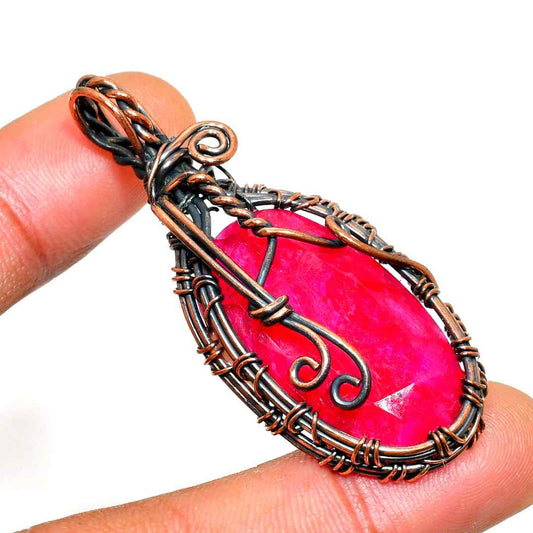 Scarlet Ember – Ruby Copper Pendant
