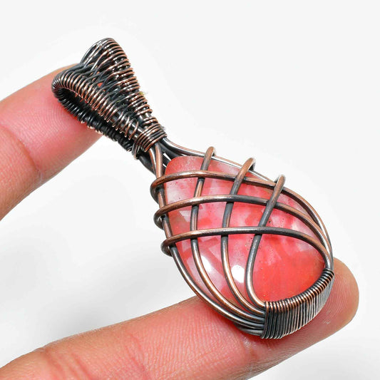 Ocean Ember – Copper-Wrapped Coral Pendant
