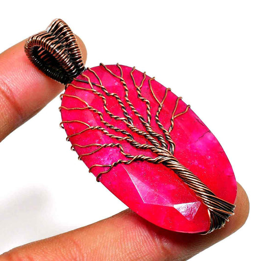 Crimson Courage – Ruby & Copper Pendant