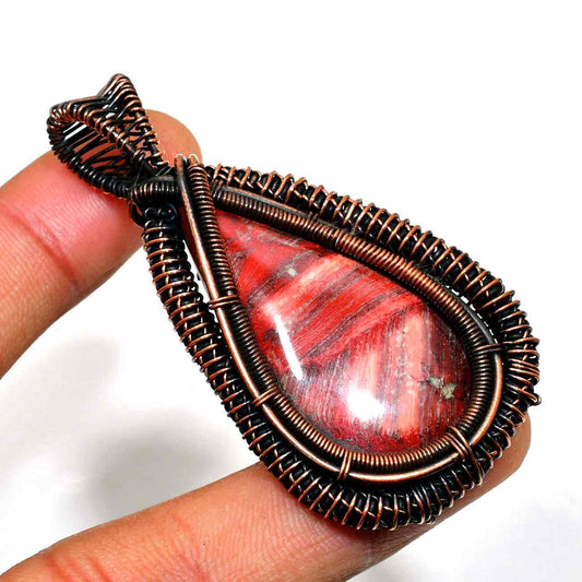 Gaia’s Anchor – Red Jasper Copper Pendant