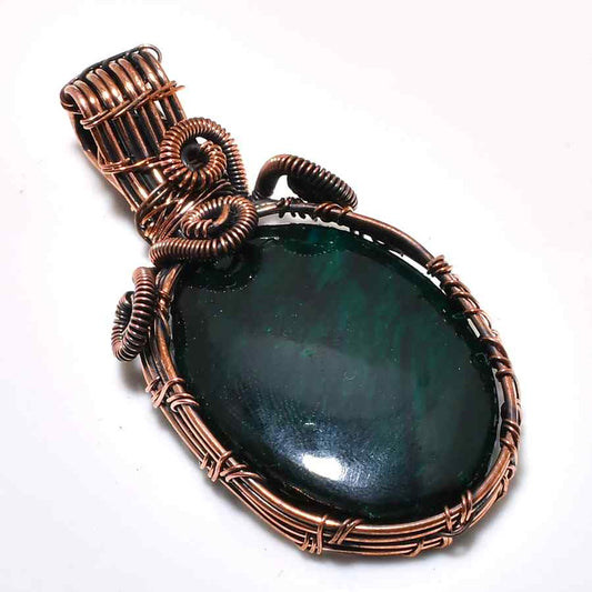 Gaia’s Embrace – Greenstone & Copper Pendant