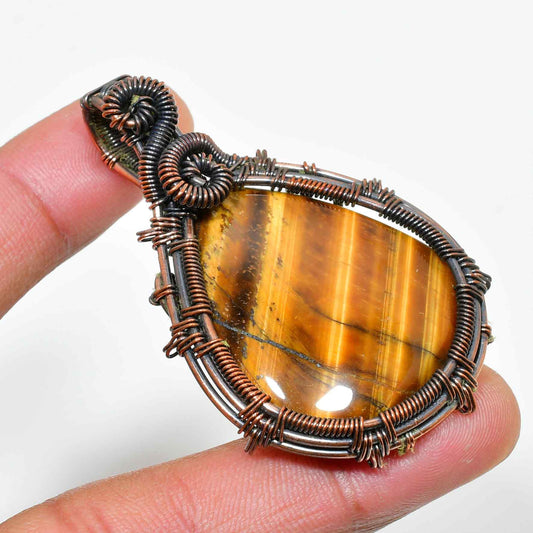 Tiger’s Gaze – Oxidized Copper Eye Pendant