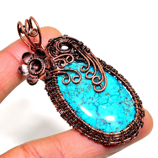 Serenity’s Thread – Turquoise & Oxidized Copper Pendant