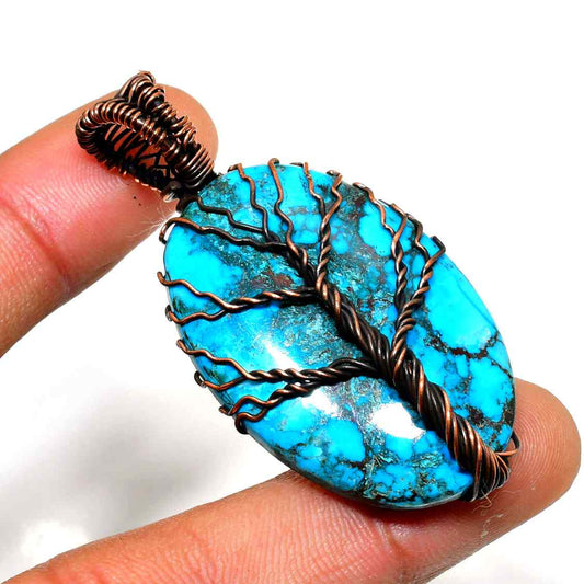 Earth’s Embrace – Turquoise Copper Pendant