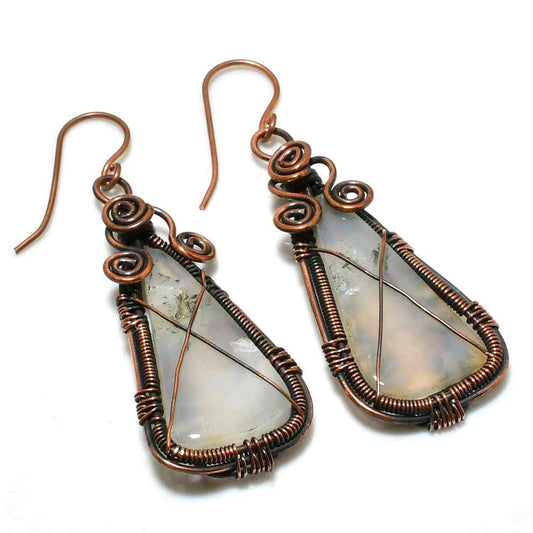 Gaia’s Harmony – Agate & Copper Earrings