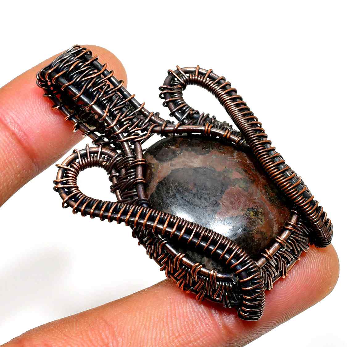 Terra’s Embrace – Earthstone Copper Pendant