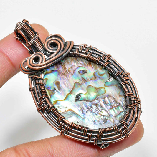 Ocean’s Grace – Abalone Copper Pendant