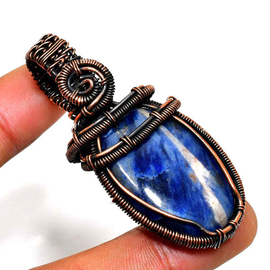 Serenity’s Embrace – Sodalite & Copper Pendant
