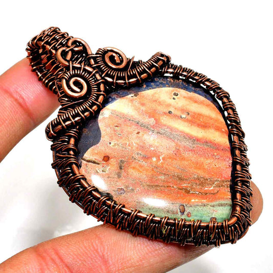 Earth’s Embrace – Jasper & Copper Pendant