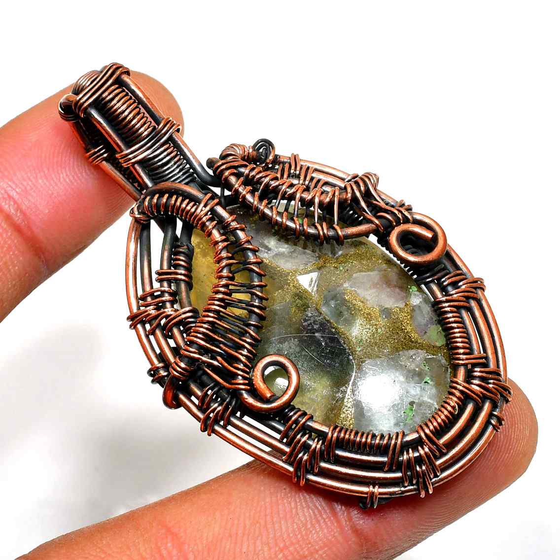 Serenity’s Spark – Copper Quartz Pendant