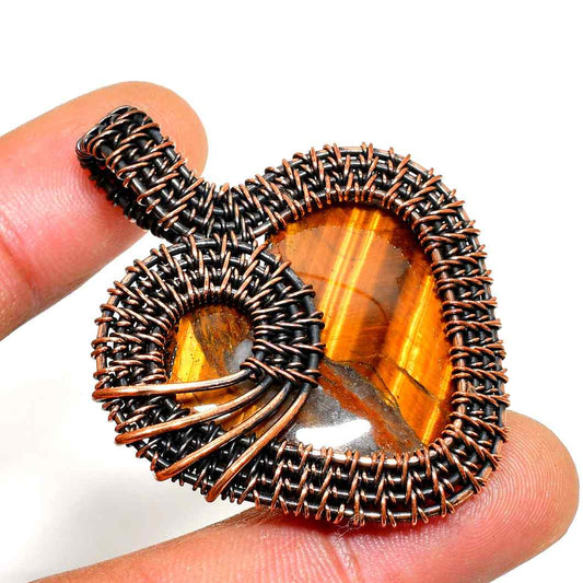 Guardian’s Eye – Copper Wrapped Tiger’s Eye Pendant
