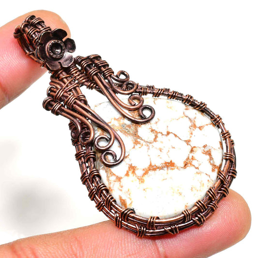 Gaia’s Embrace – Copper-Wrapped Gemstone Pendant