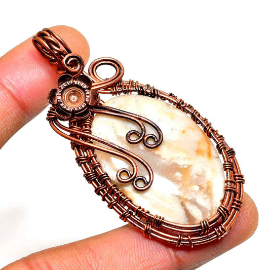 Ezra’s Veil – Copper-Wrapped Clarity Quartz Pendant