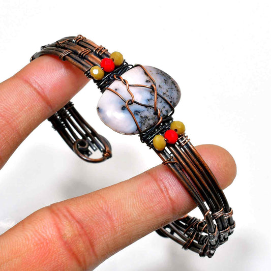 Gaia’s Embrace – Copper-Wrapped Agate Cuff