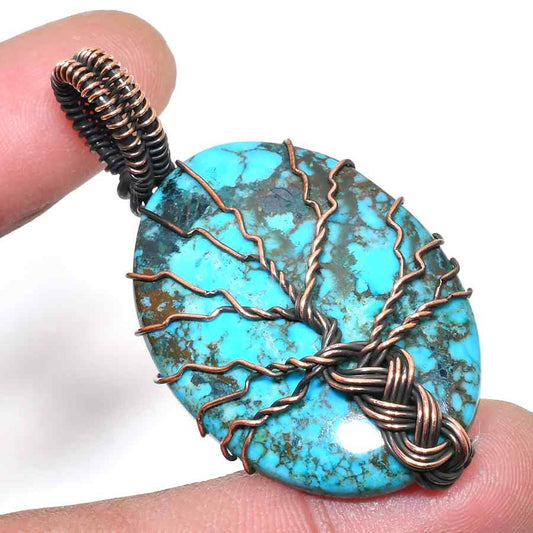 Gaia’s Grove – Turquoise Tree of Life Pendant