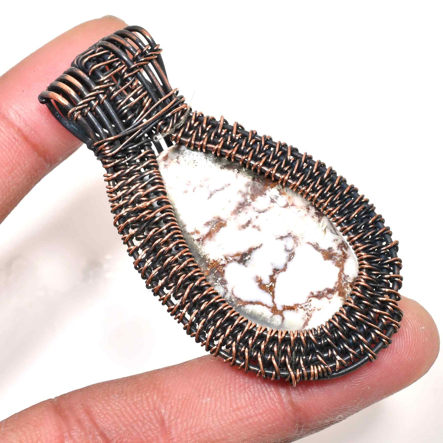 Earth Whisper – Hand-Wrapped Marble Pendant