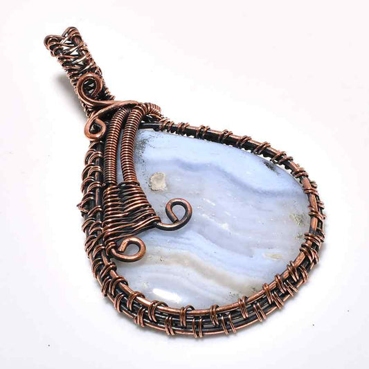 Tranquil Tide – Blue Agate Copper Pendant