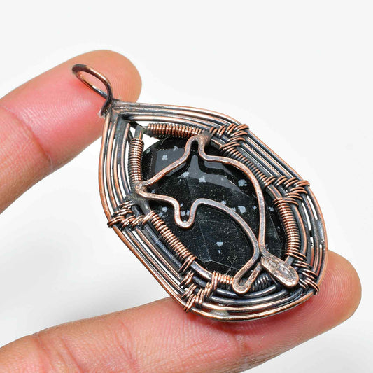Midnight Whisper – Obsidian & Copper Pendant