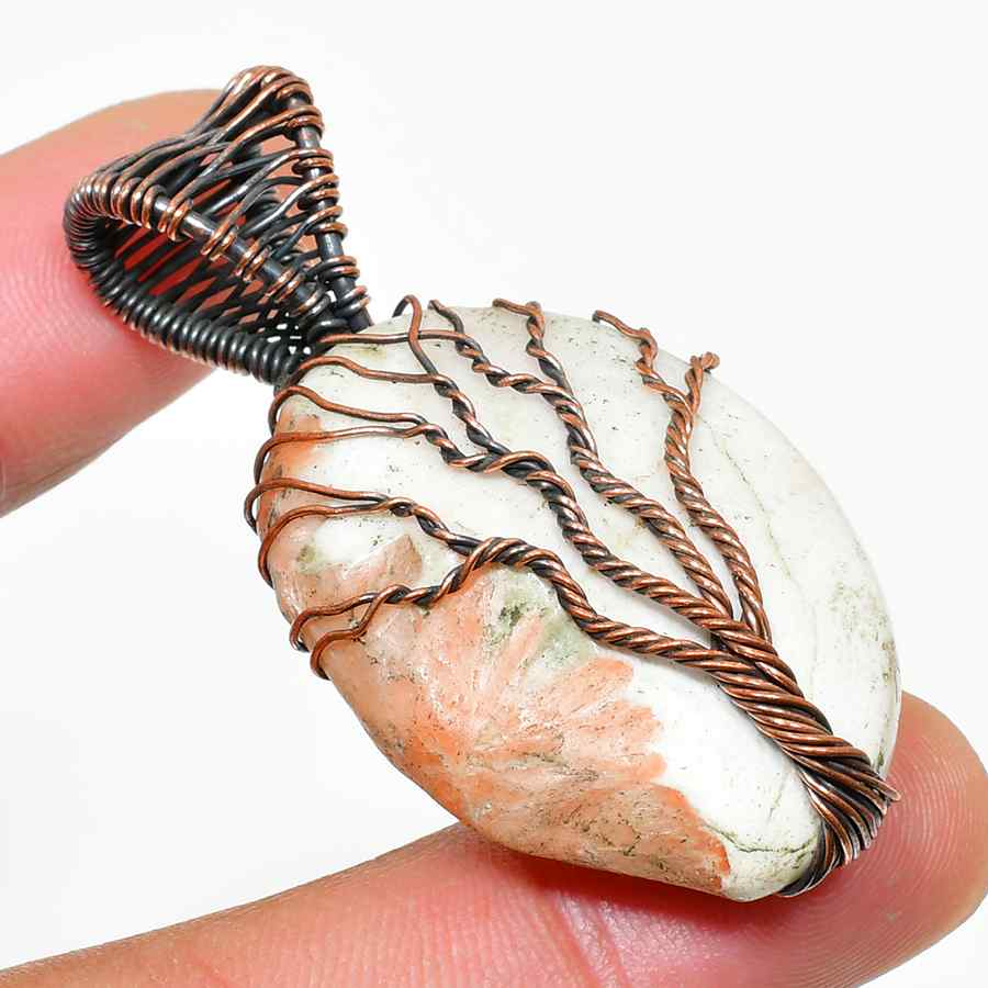 Terra’s Harmony – Copper-Wrapped Stone Pendant