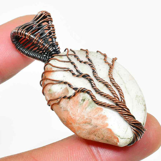 Terra’s Harmony – Copper-Wrapped Stone Pendant