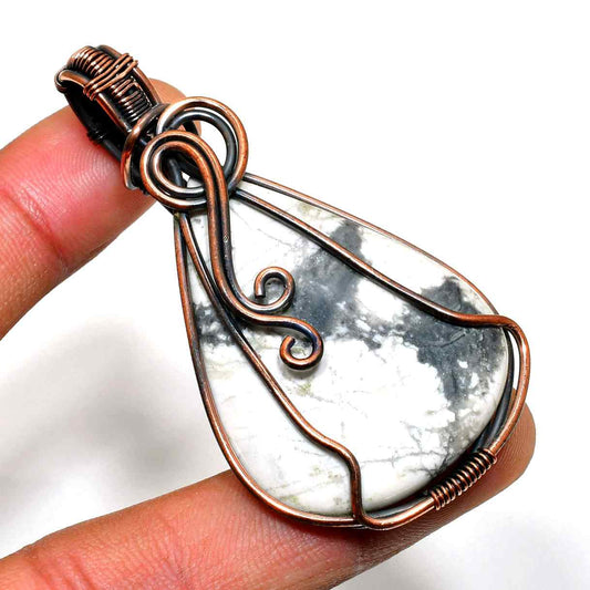 Earth’s Embrace – Marbled Stone Copper Pendant