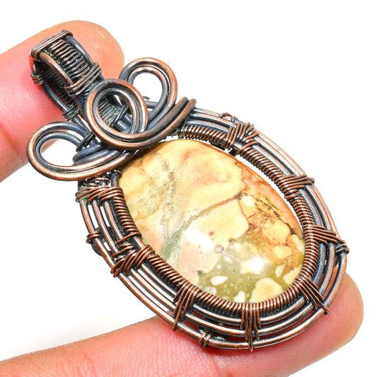 Earthen Embrace – Jasper & Copper Pendant