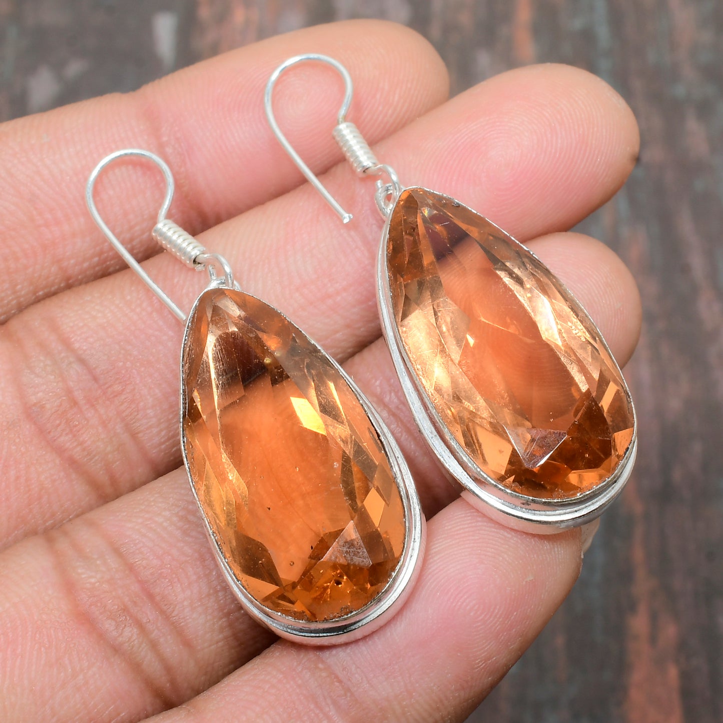 Sunlit Elegance – Citrine & Sterling Silver Earrings