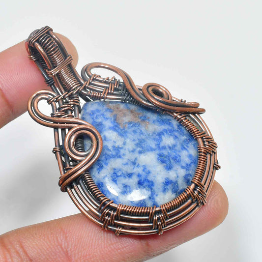 Sophia’s Gaze – Lapis Lazuli Copper Pendant