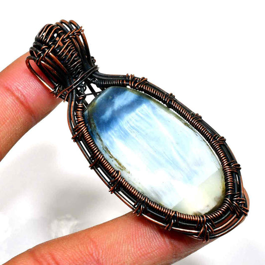 Celestial Whisper – Blue Kyanite Copper Pendant