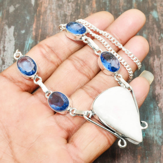 Serenity’s Embrace – Sapphire & Silver Necklace