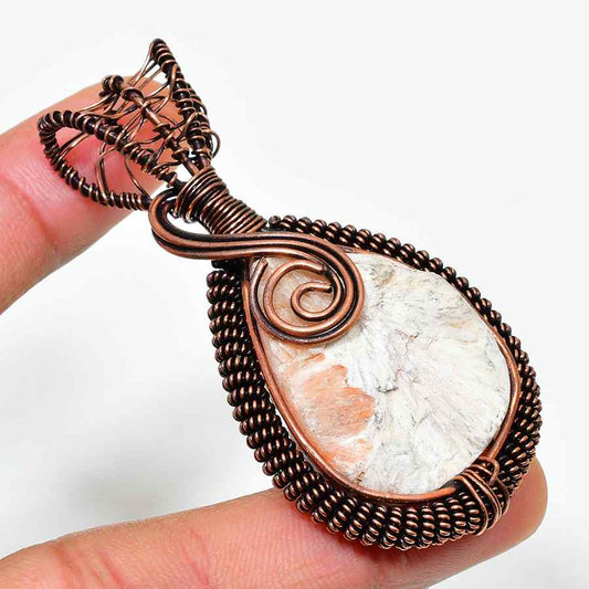 Gaia’s Embrace – Copper-Wrapped Grounding Stone Pendant