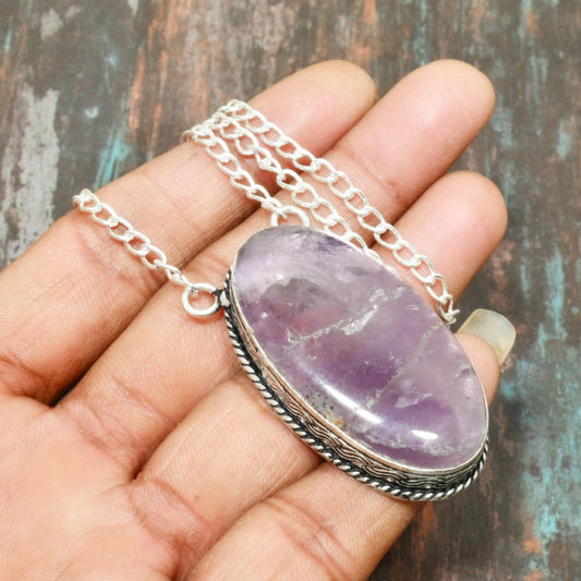 Serenity’s Embrace – Sterling Silver Amethyst Pendant