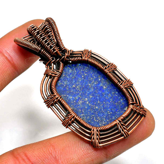 Celestial Depths – Lapis Lazuli Copper Pendant