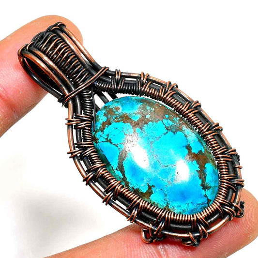 Gaia’s Embrace – Turquoise Copper Pendant