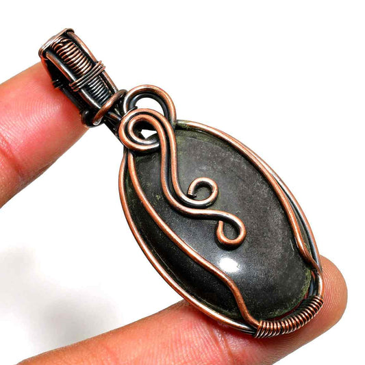 Nocturne Balance – Black Stone Copper Pendant