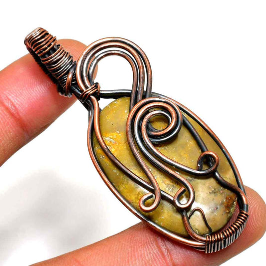 Terra’s Radiance – Yellow Jasper Copper Pendant