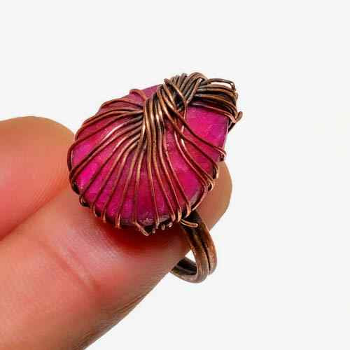 Ruby’s Embrace – Oxidized Copper Ring
