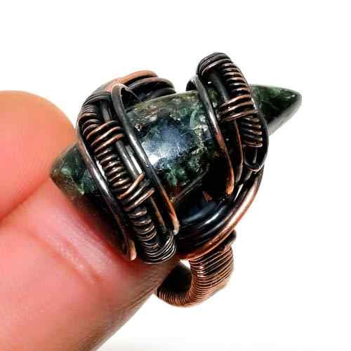 Gaia’s Embrace – Greenstone Copper Ring