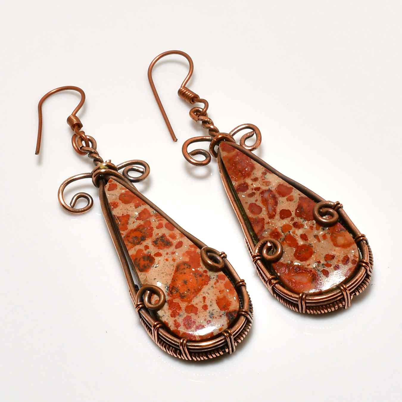 Marigold Muse – Jelly Jasper Copper Earrings