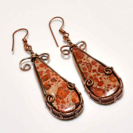 Marigold Muse – Jelly Jasper Copper Earrings